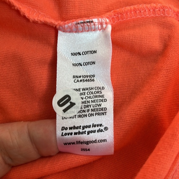 Life is Good orange cotton short sleeve top t-shirt women size XXL - Picture 6 of 6